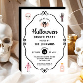 Invitation Fête de dîner Halloween Coquette Mignonne