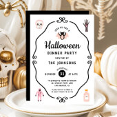 Invitation Fête de dîner Halloween Coquette Mignonne