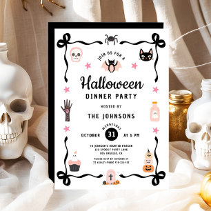 Invitation Fête de dîner Halloween de Coquette Mignonne