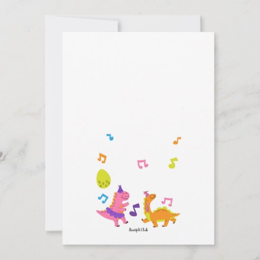 Invitation Fête de dinosaures (Dos)