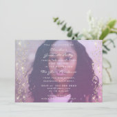 Invitation Fête de diplômé d'anniversaire Photo Rose Gold (Debout devant)