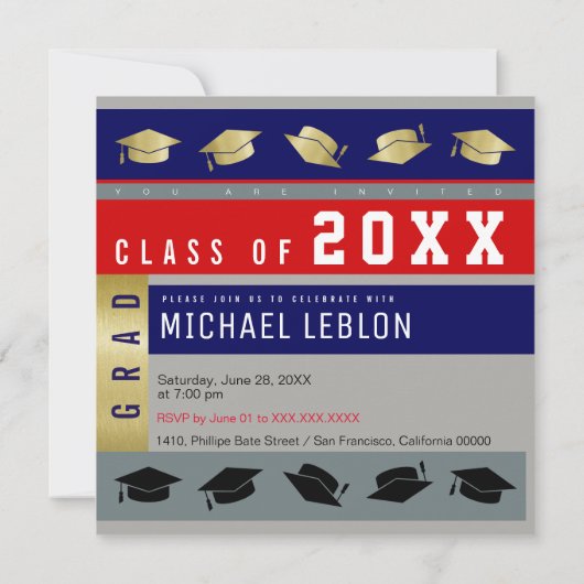 Invitation fête de diplôme / diplôme élégant (Dos)