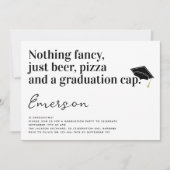 Invitation Fête de Diplôme Typographie Drôle Rien de Fantaisi (Devant)