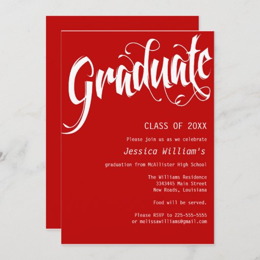 Invitation Fête de diplômes (Devant / Derrière)