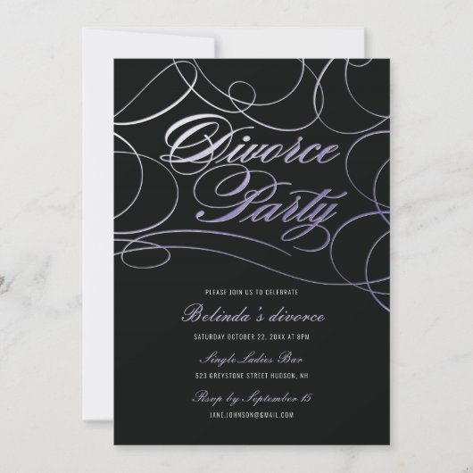 Invitation Fête de divorce (Devant)