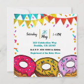 Invitation Fête de donuts bébé Fiesta douche de célébration (Dos)