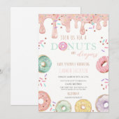 Invitation Fête de Douceurs et de Lange pour Bébé (Devant / Derrière)
