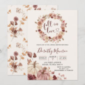 Invitation Fête de douche de Boho Blush automnal et invitatio (Devant / Derrière)