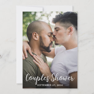 Invitation Fête de douche de couples LGBTQ de photo moderne