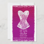 Invitation Fête de douche de lingerie tendance rose et blanc (Dos)