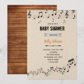 Invitation Fête de douche de livre et de musique (Devant / Derrière)