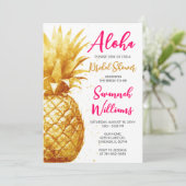 Invitation Fête de douche de mariage Aloha hawaïenne (Debout devant)