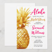 Invitation Fête de douche de mariage Aloha hawaïenne (Devant / Derrière)