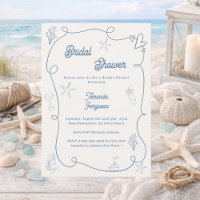 Fête de douche de mariée bleu poussiéreux côtier d