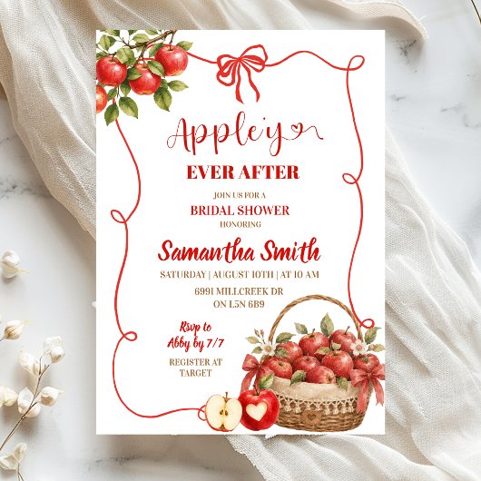 Invitation Fête de douche de mariée Fall Appley ever after