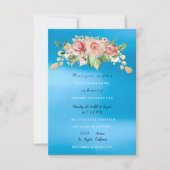 Invitation Fête de douche de mariée Fleur peinte en bleu aqua (Devant)