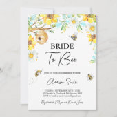 Invitation Fête de douche de mariée florale jaune bleue Bride (Devant)