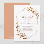 Invitation Fête de douche de mariée géométrique rustique de v (Devant / Derrière)