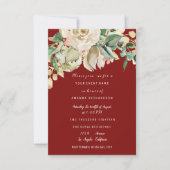 Invitation Fête de douche de mariée Rose Peinte Florale Bourg (Devant)