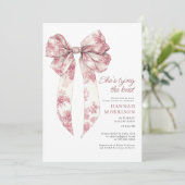 Invitation Fête de douche de mariée Toile Coquette (Debout devant)