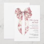 Invitation Fête de douche de mariée Toile Coquette (Devant / Derrière)