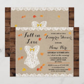 Invitation Fête de douche Lingerie de la nuptiale Chute en Am (Devant / Derrière)