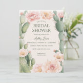 Invitation Fête de douche nuptiale Boho Cactus Fiesta (Debout devant)