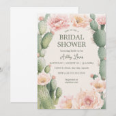 Invitation Fête de douche nuptiale Boho Cactus Fiesta (Devant / Derrière)