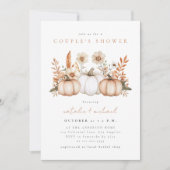 Invitation Fête de douche Rustique Boho Automne Citrouille Co (Devant)