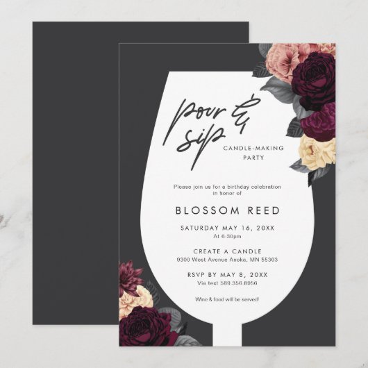 Invitation Fête de fabrication de bougies (Devant / Derrière)