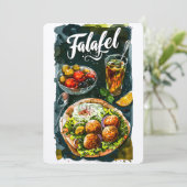 Invitation Fête de Falafel Hummus : Bio Saine Réchauffement ص (Debout devant)