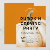 Invitation Fête de famille de la Citrouille de la sculpture d (Devant / Derrière)