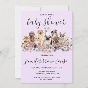 Invitation Fête de famille pour bébé de l'animal de compagnie
