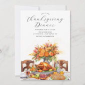 Invitation Fête de famille Thanksgiving Dîner (Devant)