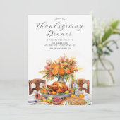 Invitation Fête de famille Thanksgiving Dîner (Debout devant)