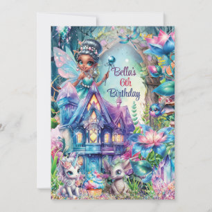 Invitation Fête de Fée dans la Forêt de Cristal