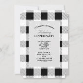 Invitation fête de ferme rustique plaid de buffle noir et bla (Devant)
