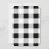 Invitation fête de ferme rustique plaid de buffle noir et bla (Dos)