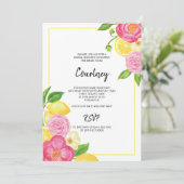 Invitation Fête de Fête des mariées de citron rose (Debout devant)