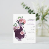 Invitation Fête de Fête des mariées des tasses à thé florales (Debout devant)