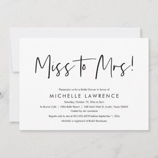 Invitation Fête de Fête des mariées moderne Décontractée, lud (Devant)