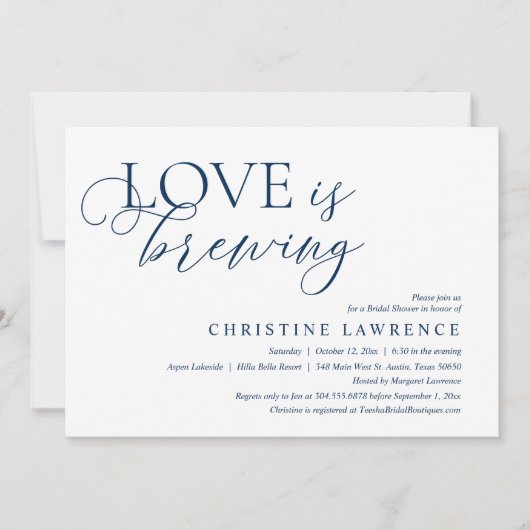 Invitation Fête de Fête des mariées moderne, l'amour brasse I (Devant)