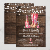 Invitation Fête de Fête des mariées Russe Western Cowgirl (Devant / Derrière)