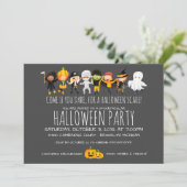 Invitation Fête de fête d'Halloween pour enfants (Debout devant)