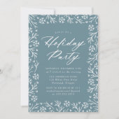 Invitation Fête de Fête Elégante Flamme de Neige Bleue Froste (Devant)