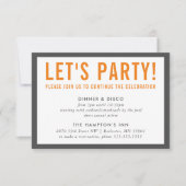 Invitation FÊTE DE FÊTE INFO moderne gris orange gris (Devant)