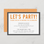 Invitation FÊTE DE FÊTE INFO moderne gris orange gris (Devant / Derrière)