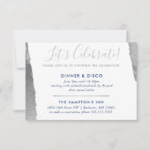 Invitation FÊTE DE FÊTE INSERTION moderne luxe doré argent (Devant)