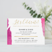 Invitation FÊTE DE FÊTE INSERTION moderne luxe rose doré (Debout devant)