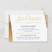 Invitation FÊTE DE FÊTE INSERTION or doré moderne luxe (Devant)